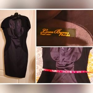 Laura Byrnes Black Label Buckle Collar wiggle dress